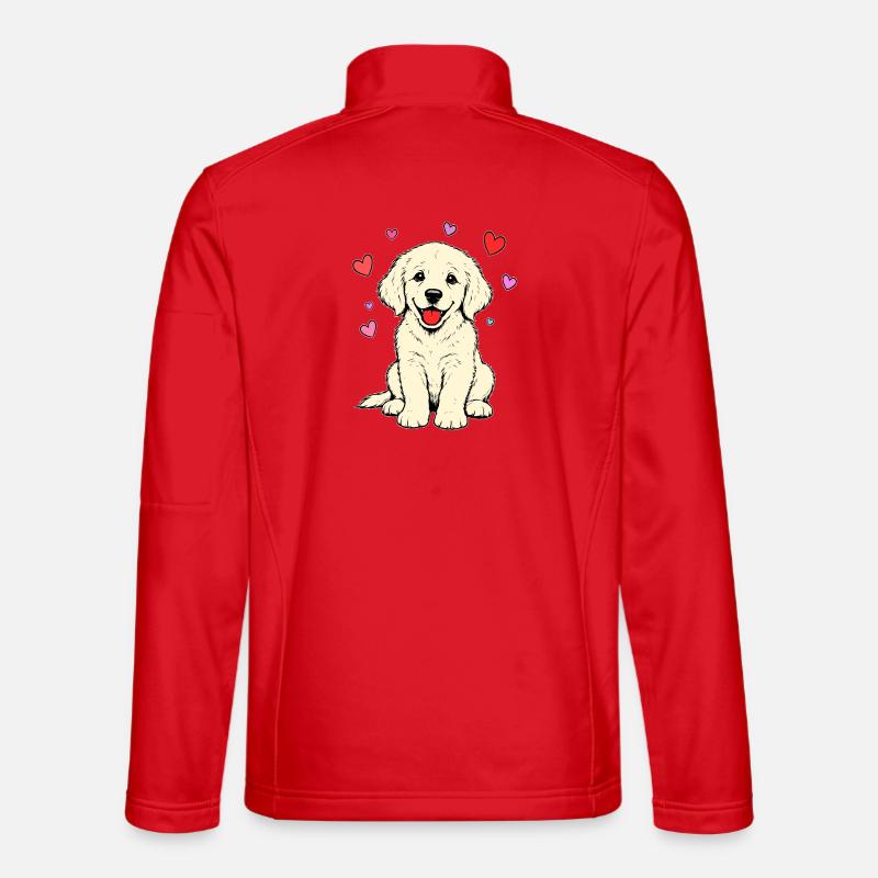 Golden_Retriever_Welpen_sitzend_Herz_beige - Unisex Softshell Jacket - red