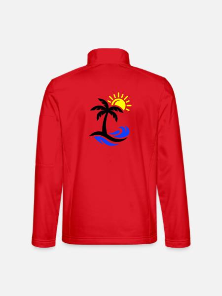 Palm Tree Beach Ocean - Unisex Softshell Jacket - red
