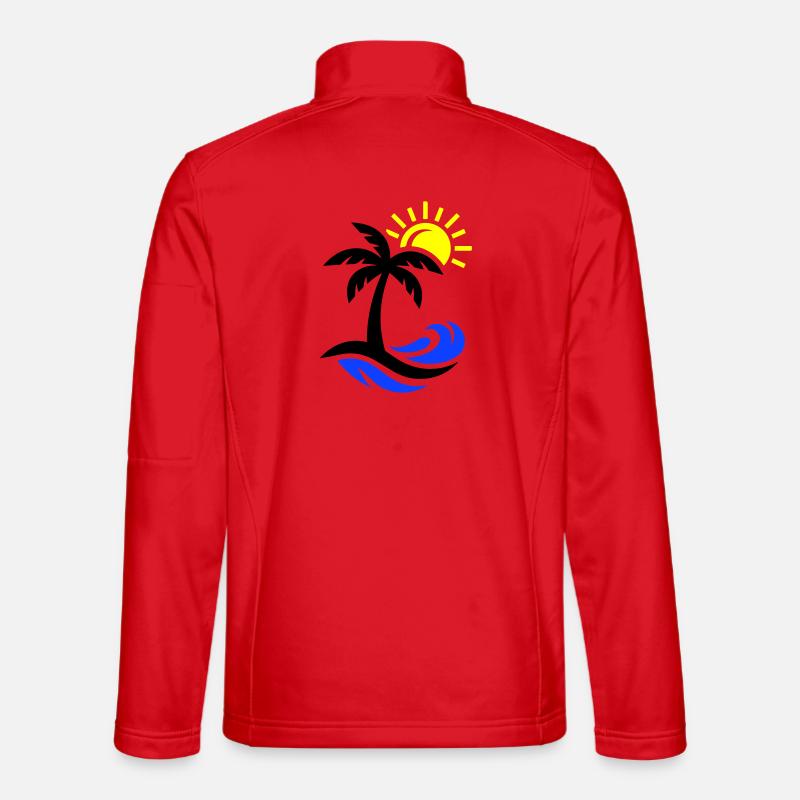 Océan Palm Tree Beach - Veste en tissu softshell Unisexe - rouge