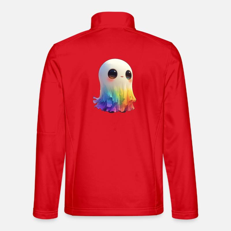 Creepy Cute Rainbow Ghost - Unisex Softshelljacke - Rot