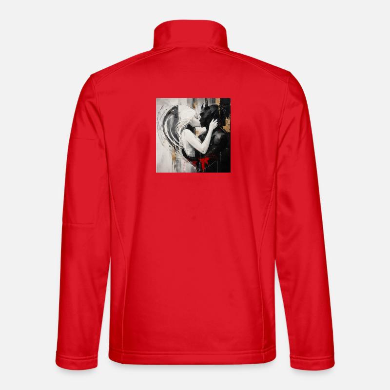 Licht trifft Schatten Liebespaar - Unisex Softshelljacke - Rot