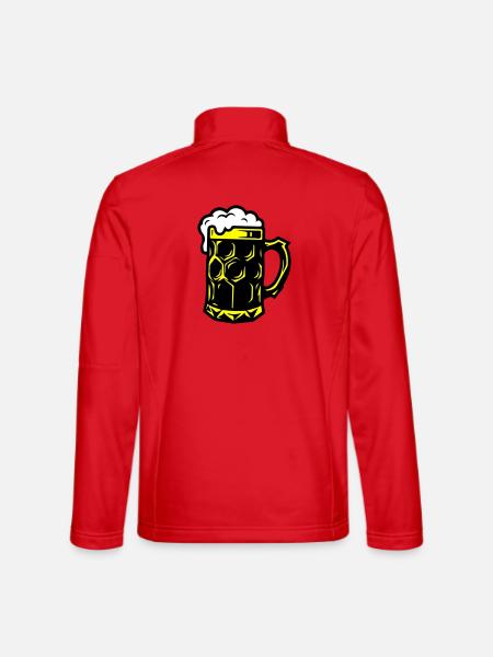 Bierkrug Symbol Saufen - Unisex Softshelljacke - Rot - Hinten