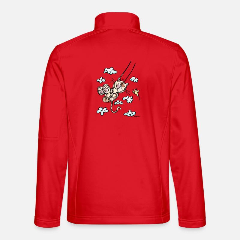 Cat on the swing - Unisex Softshell Jacket - red