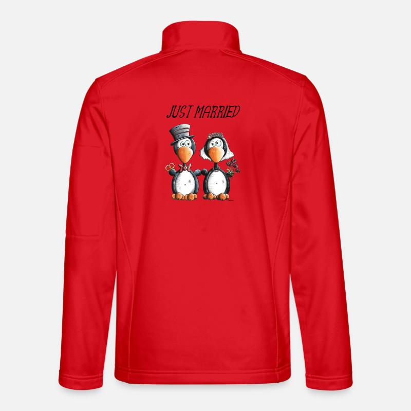 Just Married Penguins Unisex Softshell Jacket