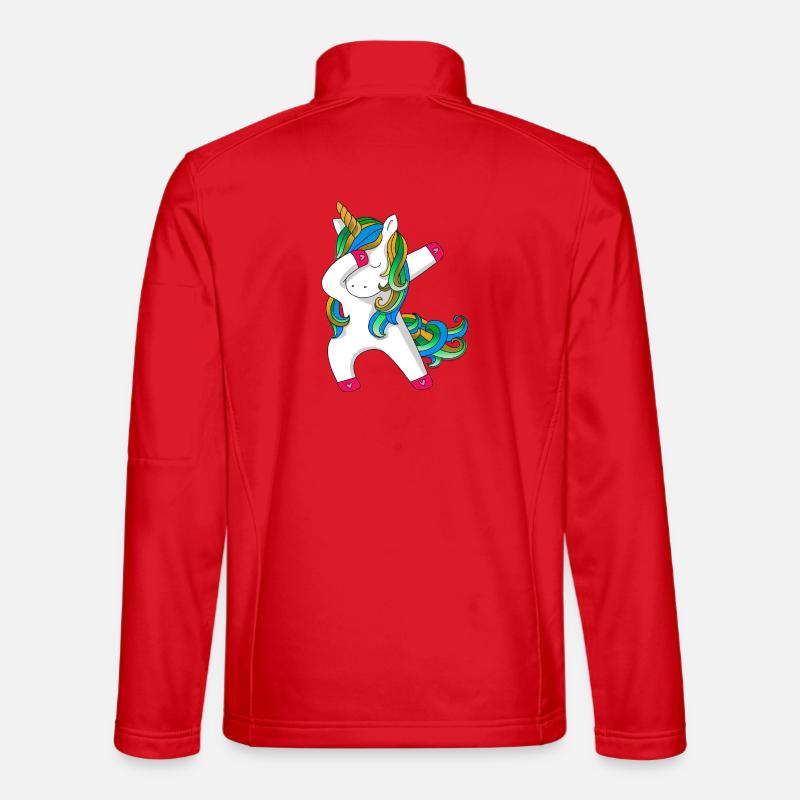 Unicorn dabbing - Unisex Softshell Jacket - red