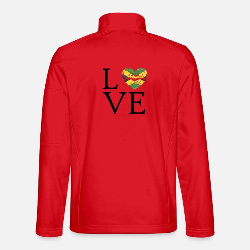 Heart with Jamaica flag: Distressed Unisex Softshell Jacket