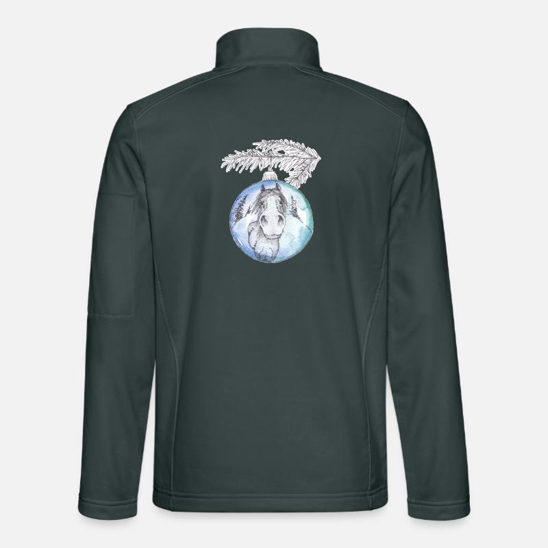 Weihnachtskugel Merry Christmas blau Pferd Unisex Softshelljacke