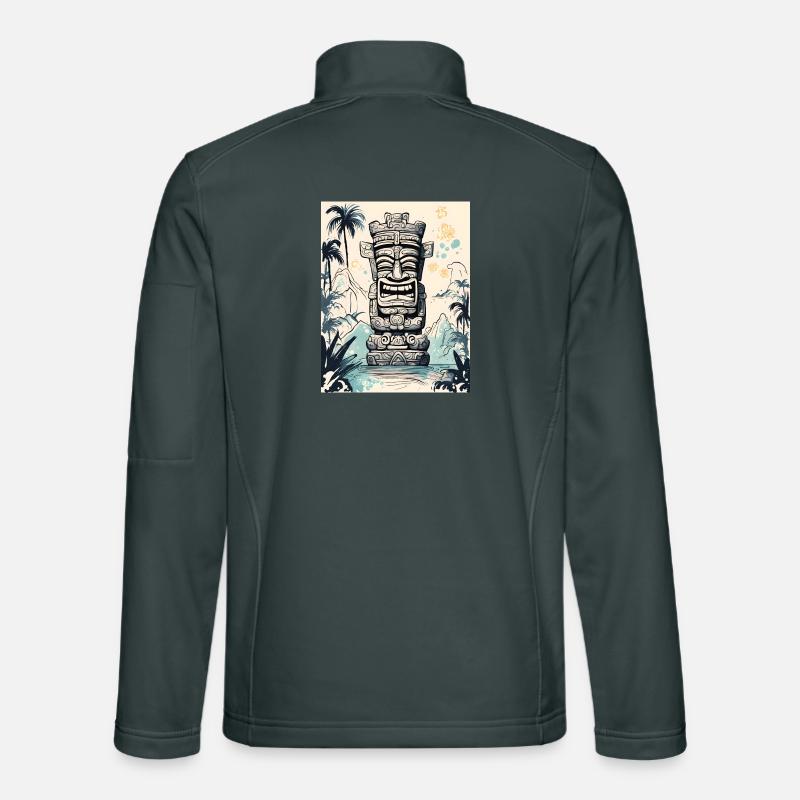 Tiki Statue Asie Art Veste en tissu softshell Unisexe