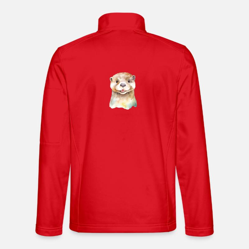 Playful Otter - Unisex Softshell Jacket - red