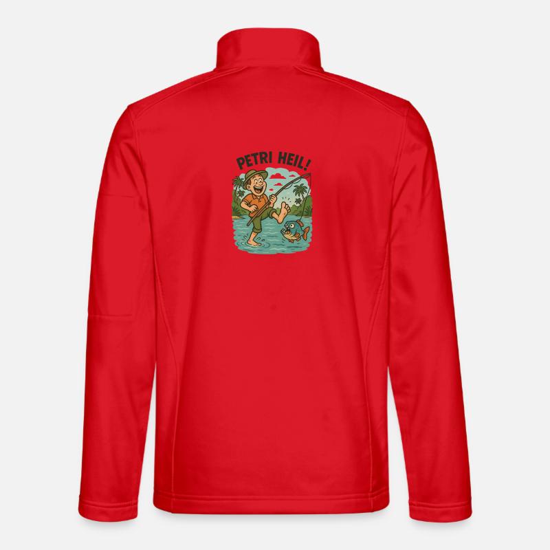 Petri Heil - oder der Piranha hängt am Zeh Unisex Softshelljacke