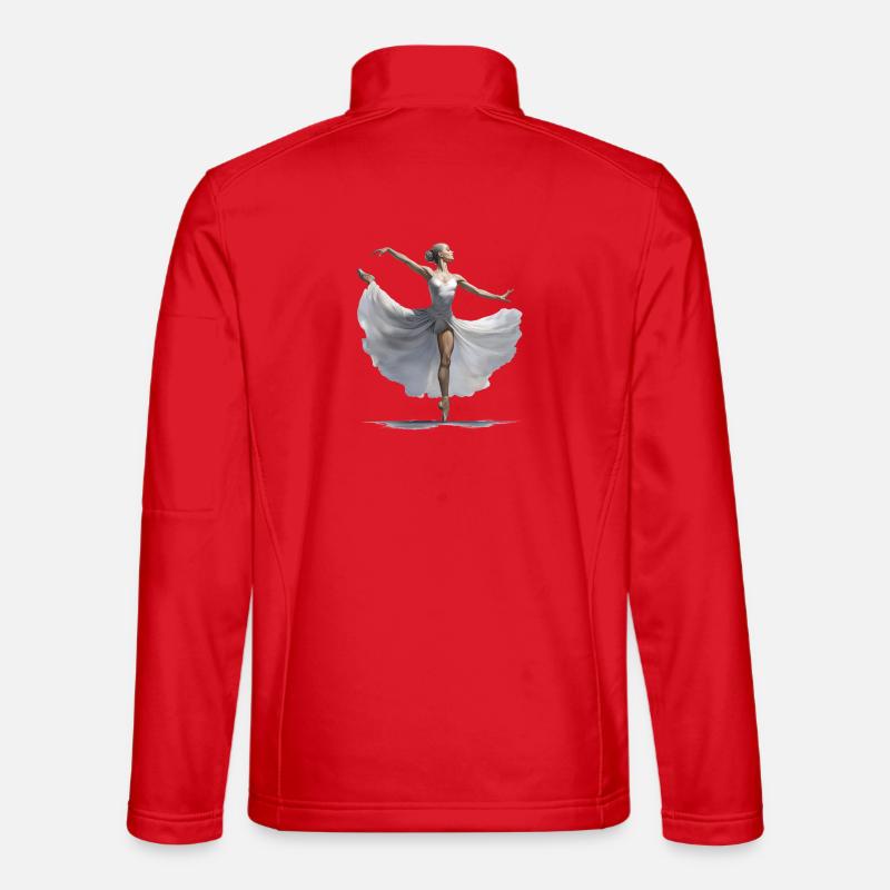 Elegant Ballet Dancer Illustration - Unisex Softshell Jacket - red