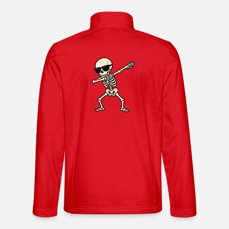 Skelett Dab mit Sonnenbrille - Unisex Softshelljacke - Rot