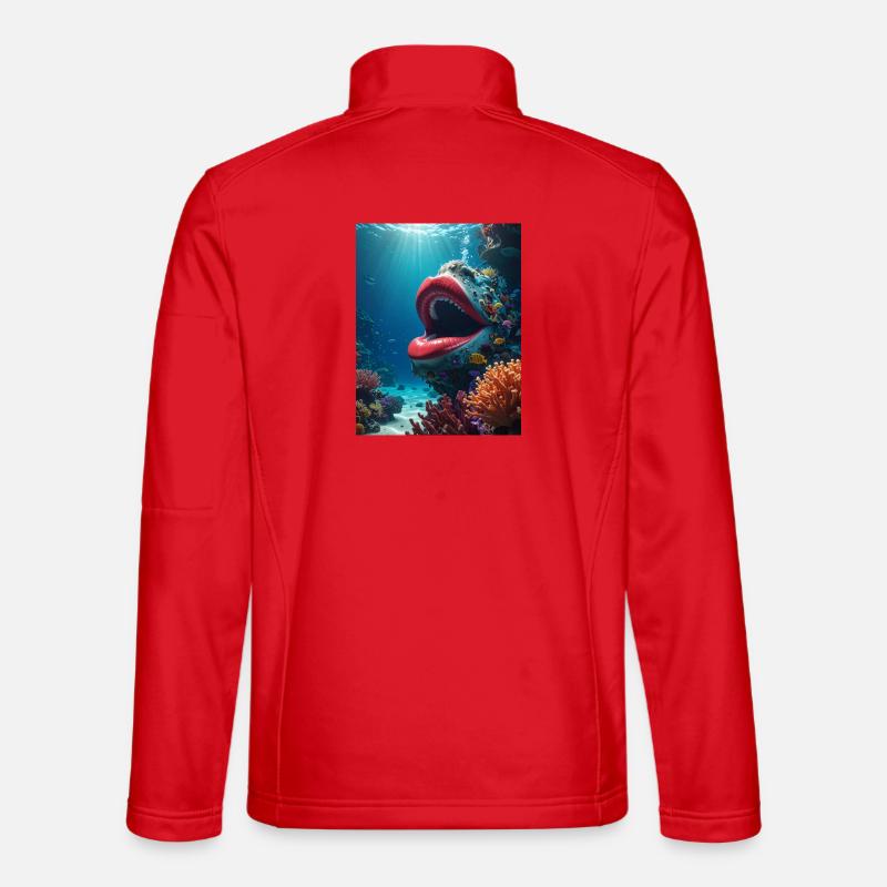 Bouche sous-marine : Empreinte de lèvre géante - Veste en tissu softshell Unisexe - rouge