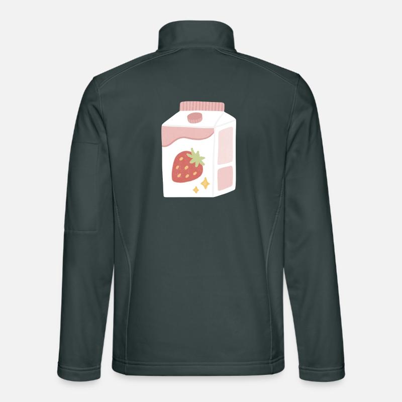 Erdbeer-Milch-Box-Illustration Unisex Softshelljacke