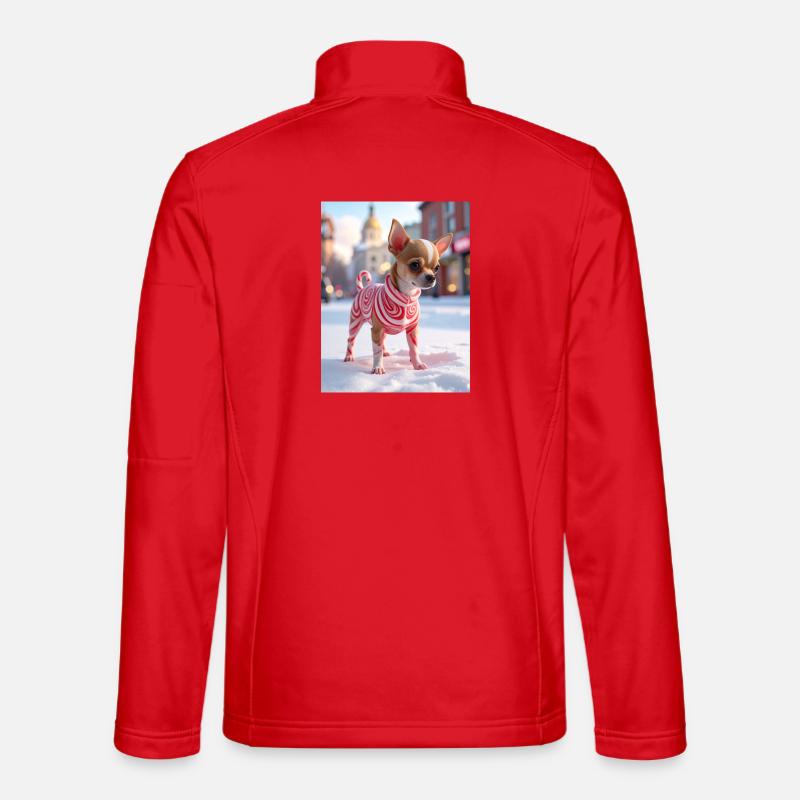 Chihuahua im roten Wirbelpullover - Unisex Softshelljacke - Rot