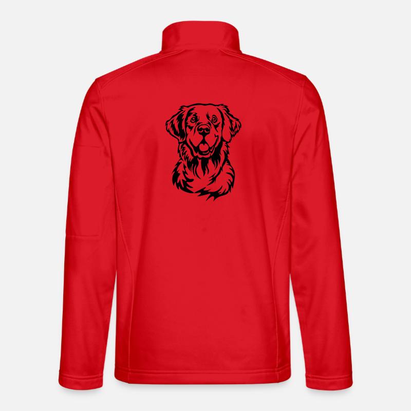 Golden Retriever Head - Unisex Softshell Jacket - red