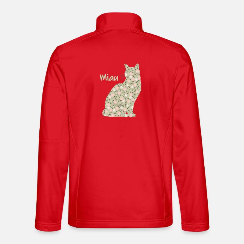 Meow - Cat - Unisex Softshell Jacket - red