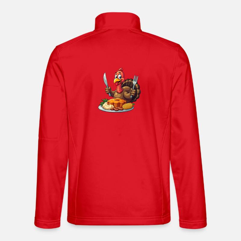 Thanksgiving Funny Thanksgiving Turkey - Unisex Softshell Jacket - red