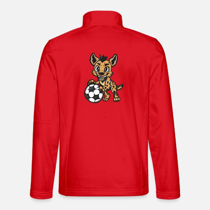 Hyäne mit Fußballball - Unisex Softshelljacke - Rot