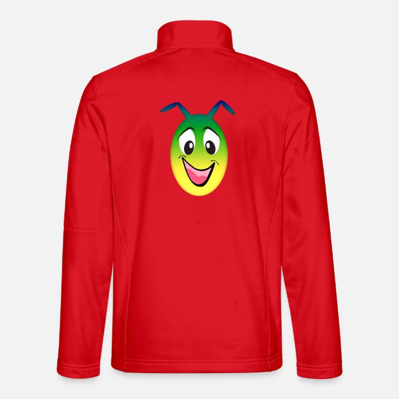 Regenbogen Alien fröhliches Gesicht - Unisex Softshelljacke - Rot