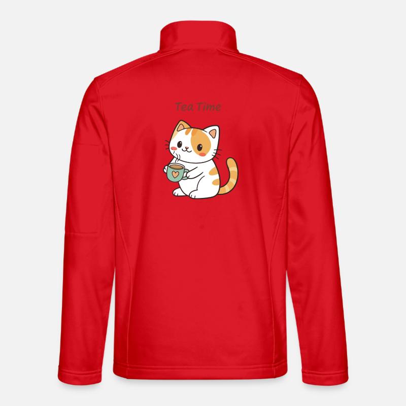 Cat Tea Time Sweet Unisex Softshell Jacket