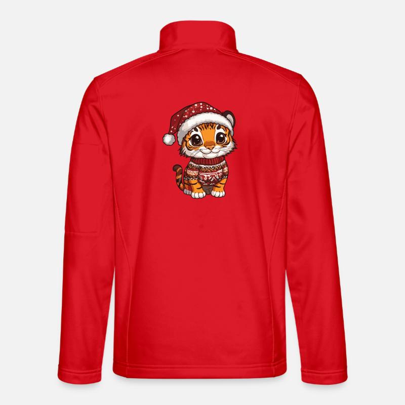 Tiger Weihnachten Xmas - Unisex Softshelljacke - Rot