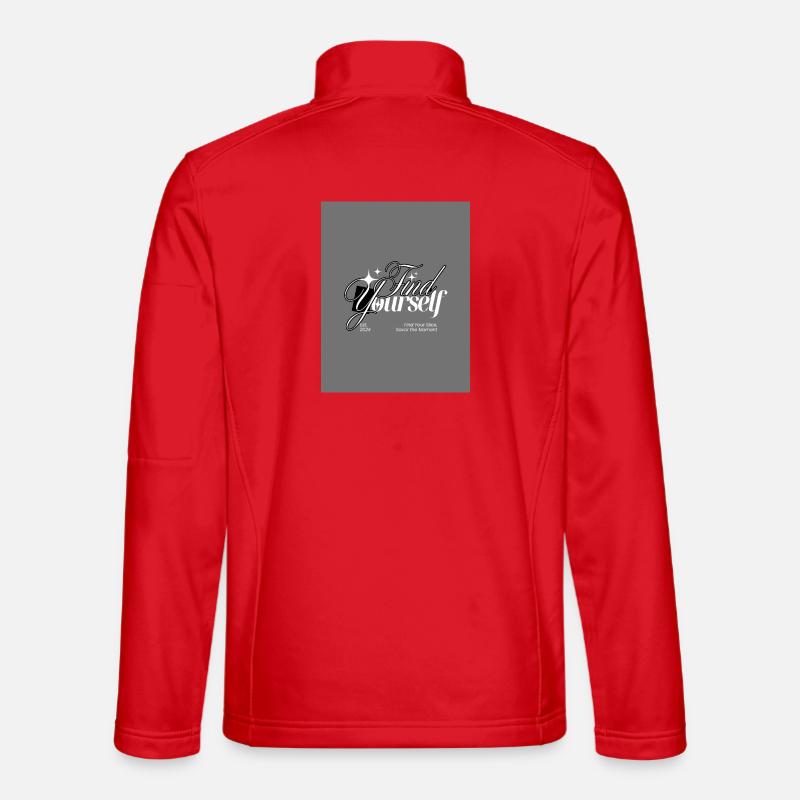 Find Yourself Monochrome Script - Unisex Softshell Jacket - red
