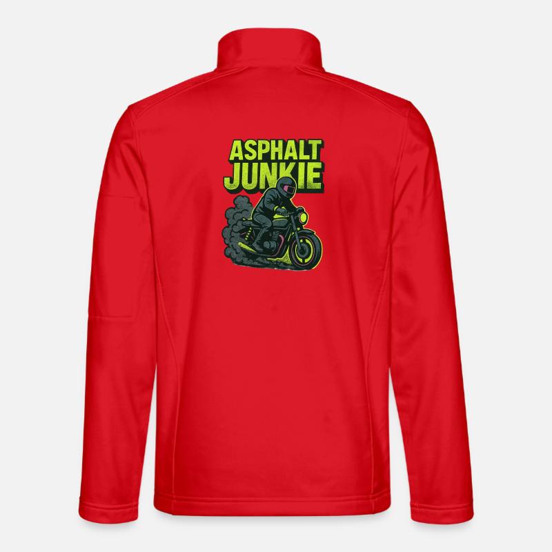 Asphalt Junkie - Motorcycle - Unisex Softshell Jacket - red