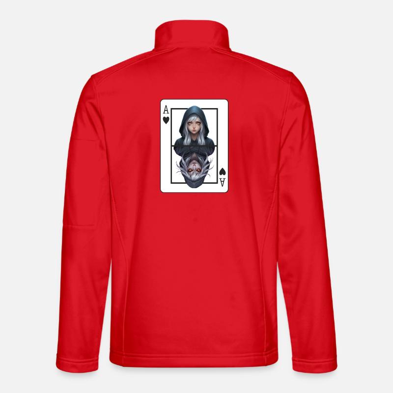 Double Shadow: Ace Portrait - Unisex Softshell Jacket - red