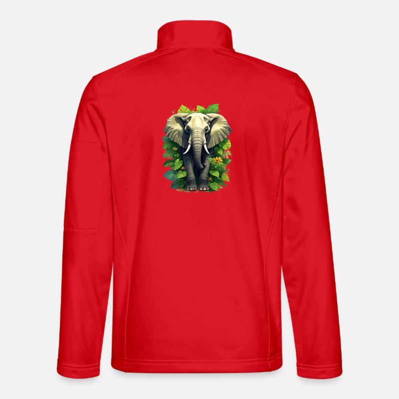 Ein Elefant im Dschungel - Unisex Softshelljacke - Rot
