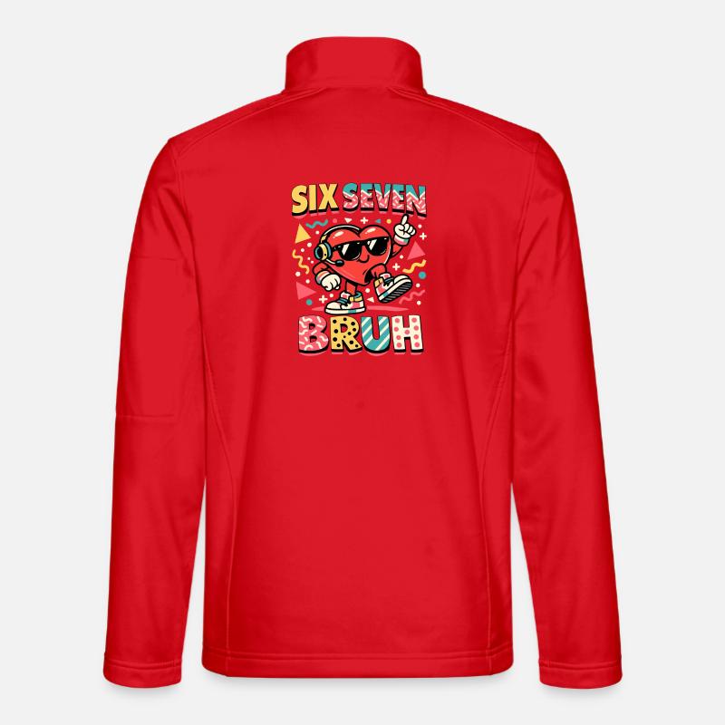 67 Six Seven Meme Cool Saint-Valentin - Veste en tissu softshell Unisexe - rouge