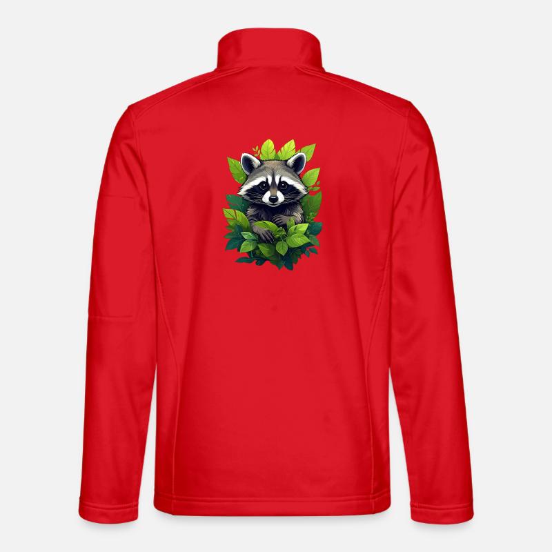 Raccoon in the forest - Unisex Softshell Jacket - red