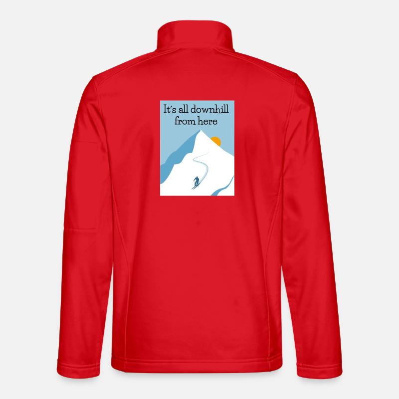Bergab von hier - Unisex Softshelljacke - Rot
