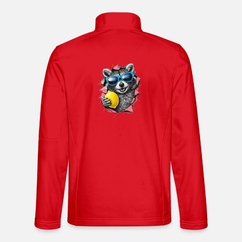 Waschbär Zitronen Sonnenbrille - Unisex Softshelljacke - Rot