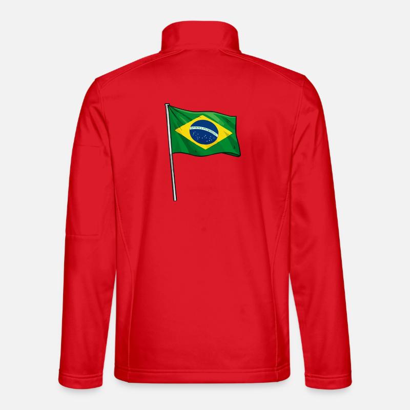 Brasilianische Flaggenkunst - Unisex Softshelljacke - Rot