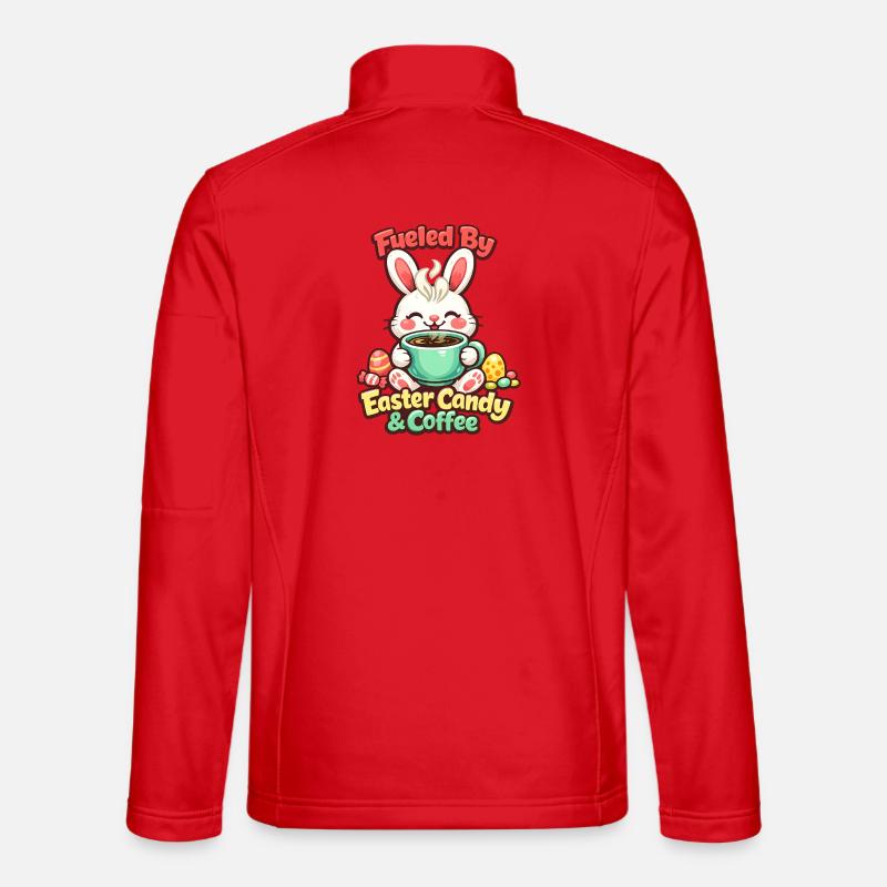 Bunny Bunny Spring Summer Easter Garden - Unisex Softshell Jacket - red