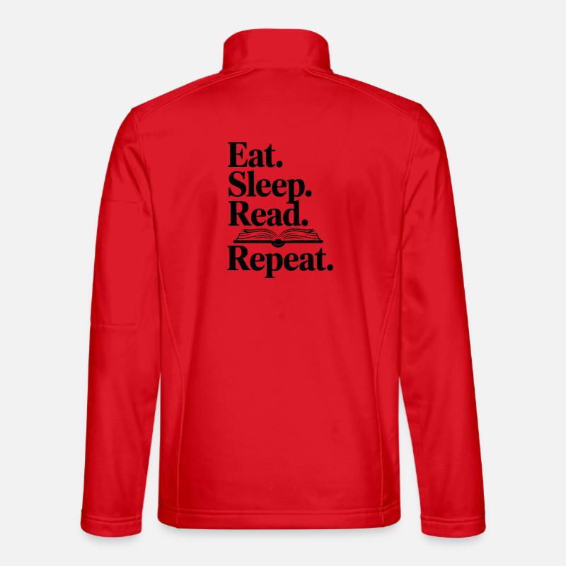 Eat. Sleep. Read. Repeat. - Unisex Softshell Jacket - red