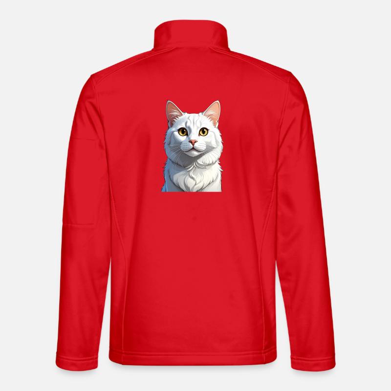 weiße Katze - Unisex Softshelljacke - Rot