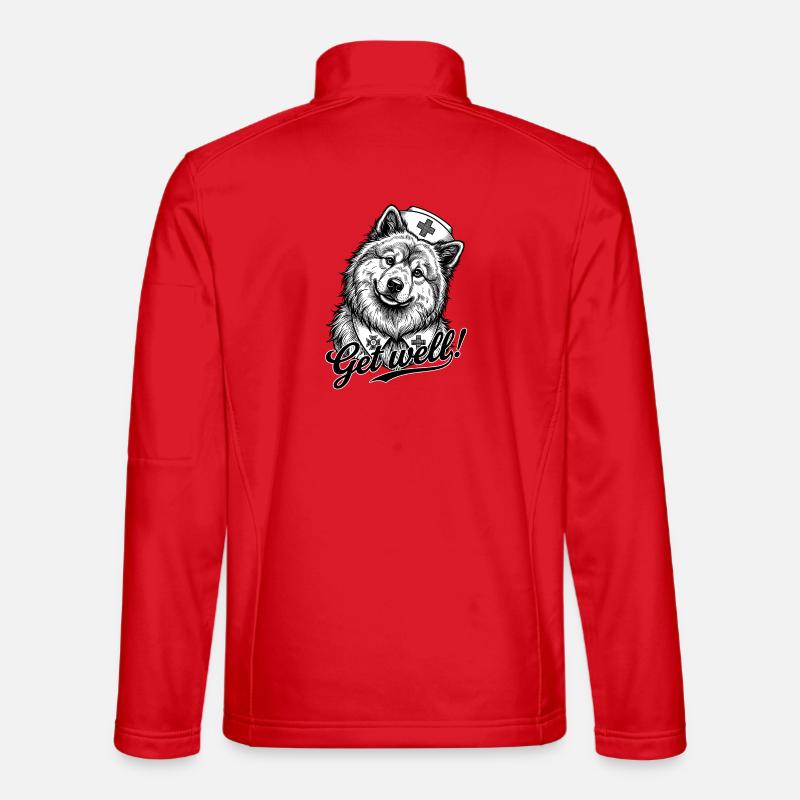 Eurasier | Nurse | Get Well - Unisex Softshelljacke - Rot