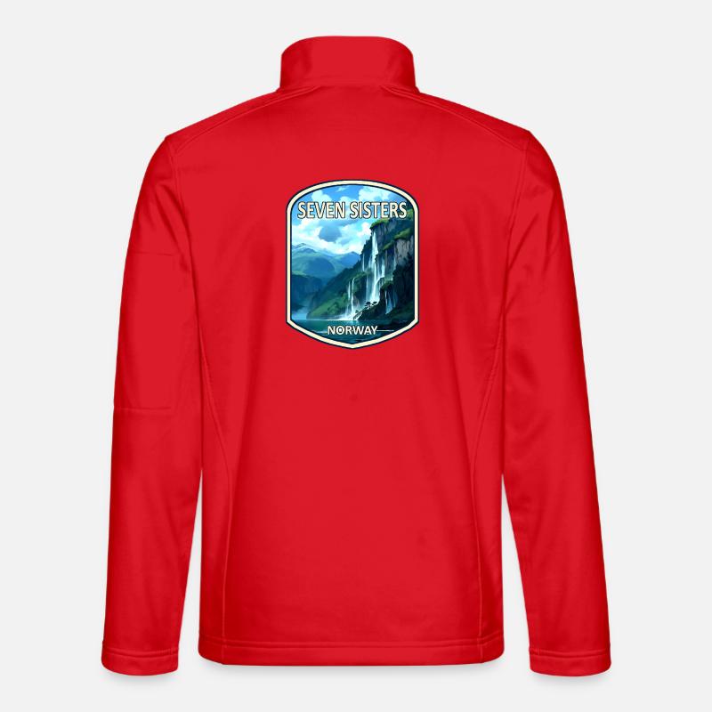 Seven Sisters Waterfall - Unisex Softshell Jacket - red