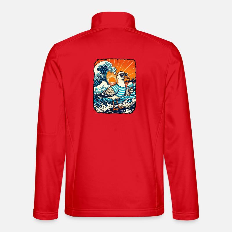 Möwe Eis Kawaii - Unisex Softshelljacke - Rot