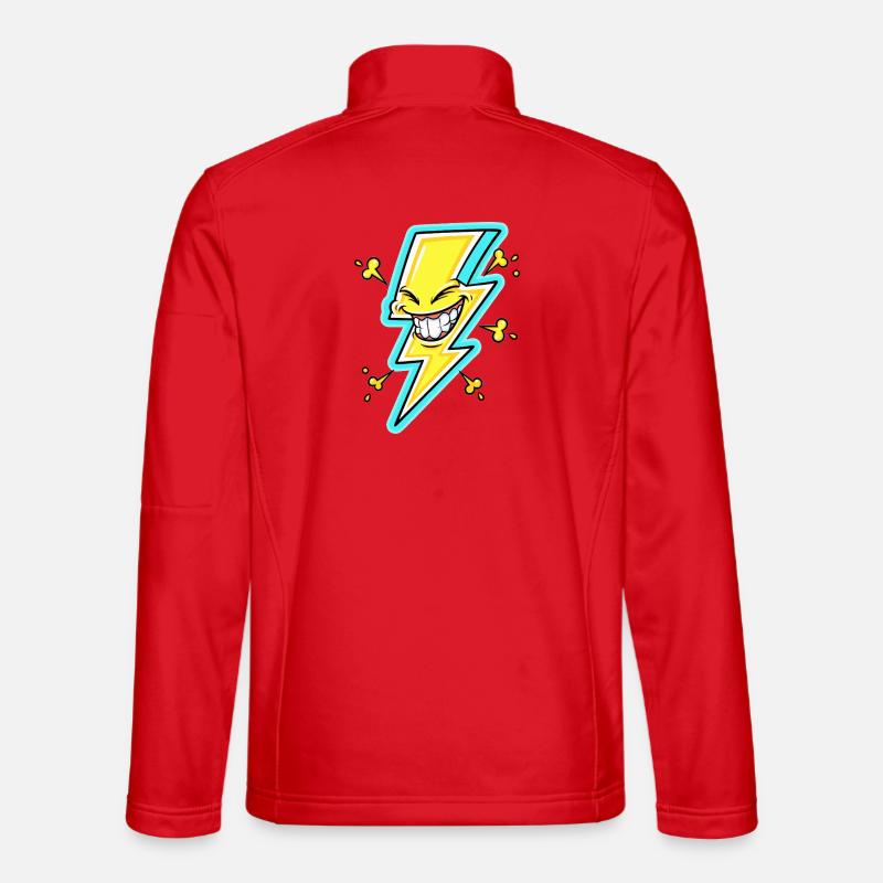 Lachender Blitz Cartoon - Unisex Softshelljacke - Rot