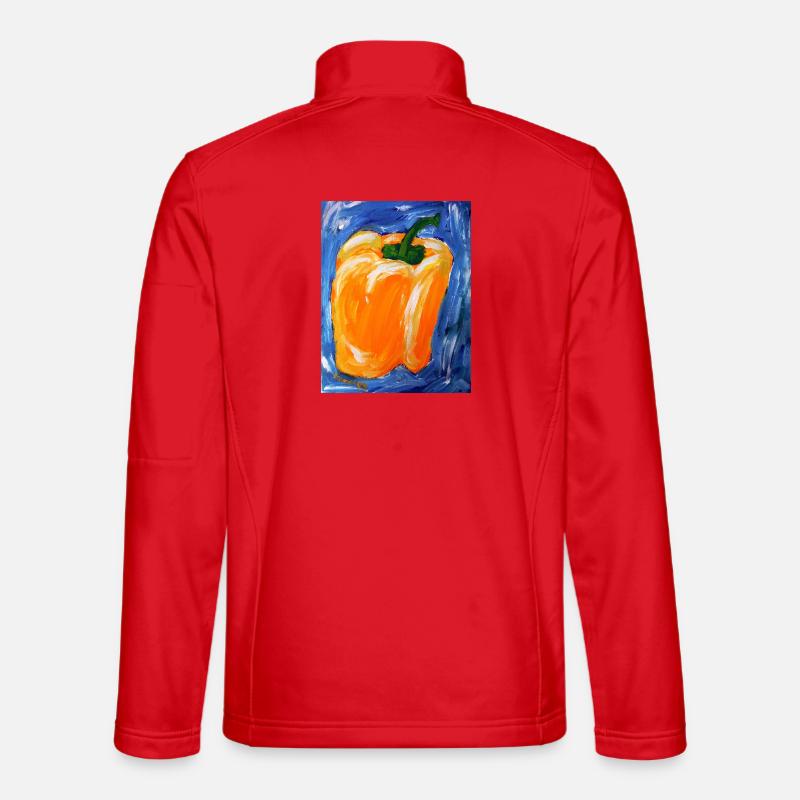 Oranger Paprika im Expressionismus - Unisex Softshelljacke - Rot