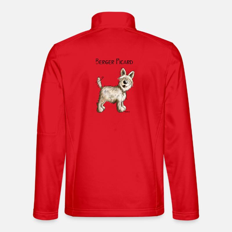 Happy Berger Picard - Dogs - Dog - Gift - Unisex Softshell Jacket - red