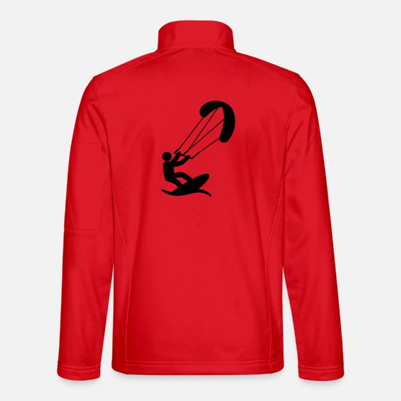 Kitesurfer Kite Surfer Wave Water Wind Veste en tissu softshell Unisexe