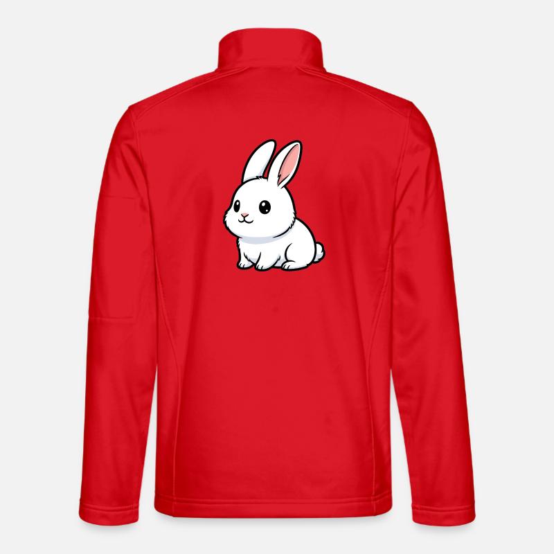 Cute bunny charm in pastel - Unisex Softshell Jacket - red