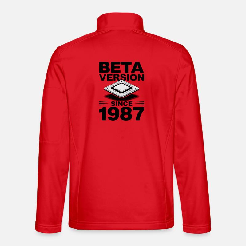 Futuristic Microchip Printing Design - Unisex Softshell Jacket - red