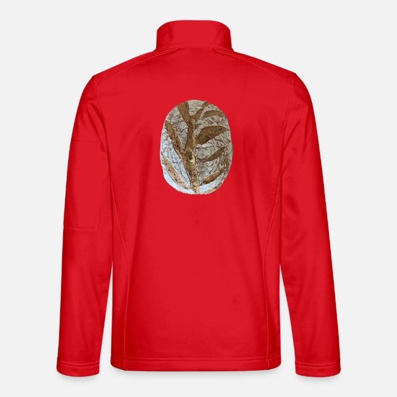 Rustic Sourdough Bread Illustration - Unisex Softshell Jacket - red