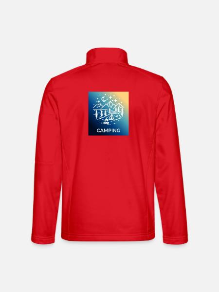 Night Forest Camping Camping - Unisex Softshell Jacket - red