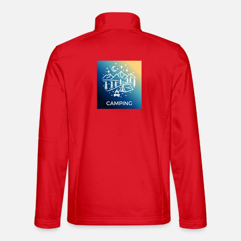 Night Forest Camping Camping - Unisex Softshell Jacket - red